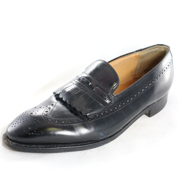 Calzoleria Toscana Other - CALZOLERIA TOSCANA Black Kilted Wingtip Loafers
